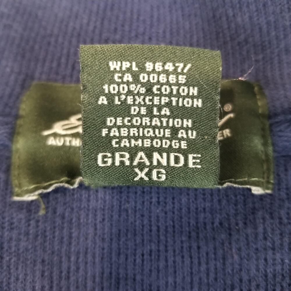 Eddie Bauer Sweater Mens XLT Blue 1/4 Zip Mock Neck Cotton Pullover Tall Casual - Picture 5 of 12